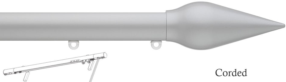 Silent Gliss Corded Metropole 30mm 7630 Anodic Grey Spear Finial