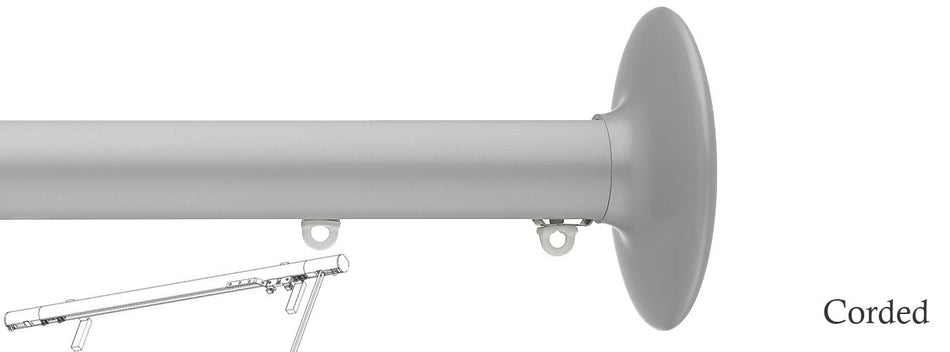Silent Gliss Corded Metropole 30mm 7630 Anodic Grey Ellipse Finial