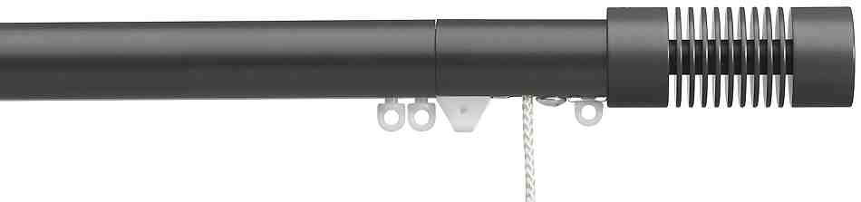 Silent Gliss Corded Metropole 30mm 7630 Charcoal Groove Cylinder Finial