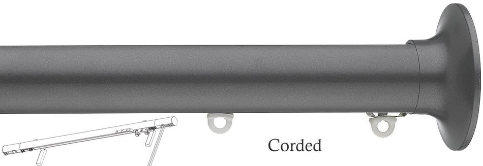 Silent Gliss Corded Metropole 30mm 7630 Charcoal Taper Finial