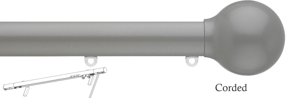 Silent Gliss Corded Metropole 30mm 7630 Slate Grey Ball End Finial