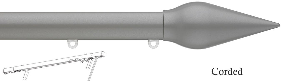 Silent Gliss Corded Metropole 30mm 7630 Slate Grey Spear Finial