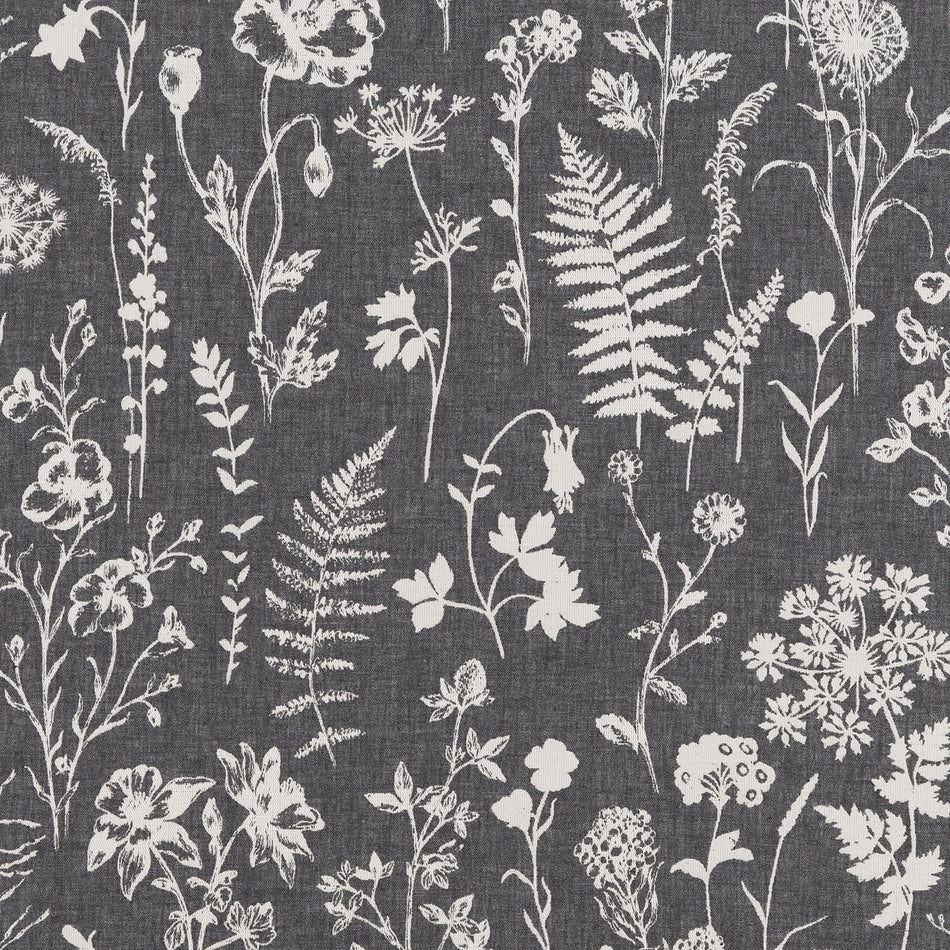 Beaumont Textiles Nordic Blomma Charcoal Fabric