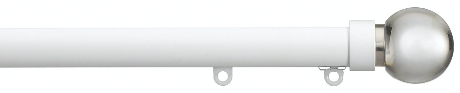 Silent Gliss Metropole 23mm 7600 White Clear Ball Finial