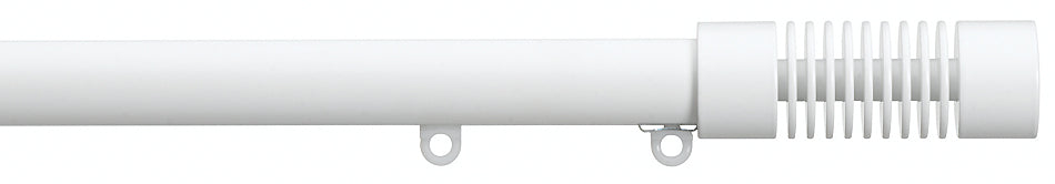 Silent Gliss Metropole 23mm 7600 Matt White Groove Cylinder Finial