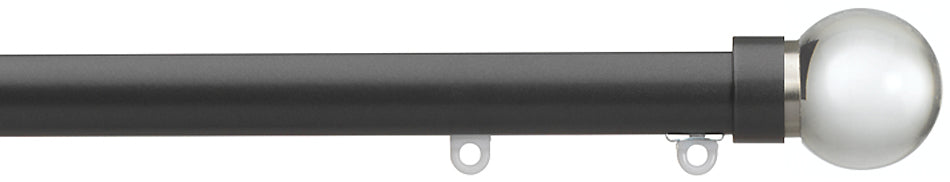 Silent Gliss Metropole 23mm 7600 Charcoal Clear Ball Finial