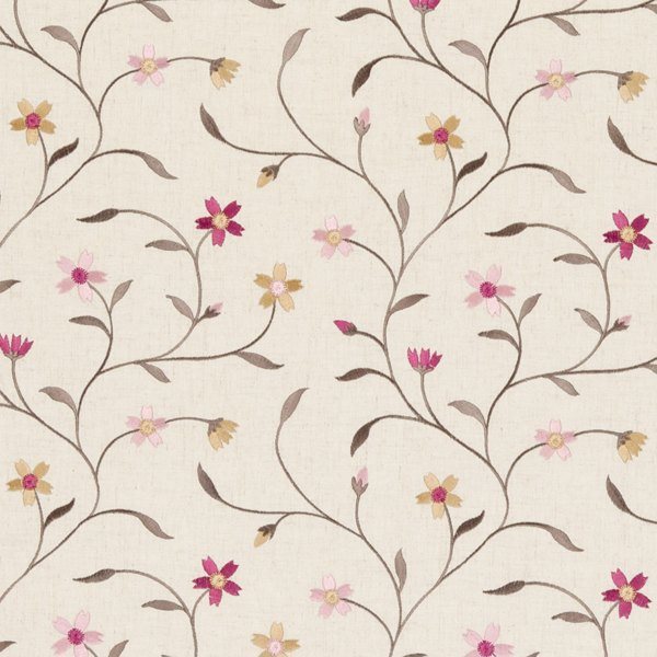 Clarke & Clarke Ribble Valley Mellor Raspberry Fabric