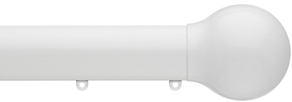 Silent Gliss Metropole 50mm 7620 White Ball End Finial