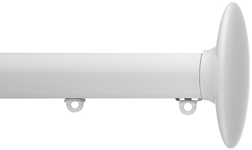 Silent Gliss Metropole 50mm 7620 White Ellipse Finial