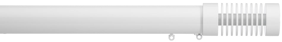 Silent Gliss Metropole 50mm 7620 Matt White Groove Cylinder Finial