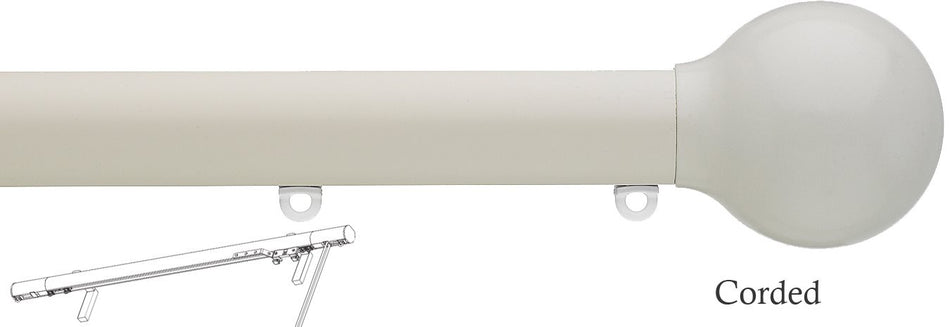 Silent Gliss Corded Metropole 50mm 7640 Ecru Ball End Finial