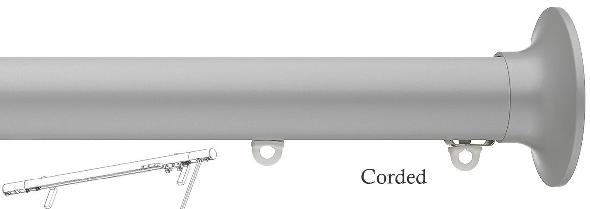 Silent Gliss Corded Metropole 50mm 7640 Anodic Grey Taper Finial