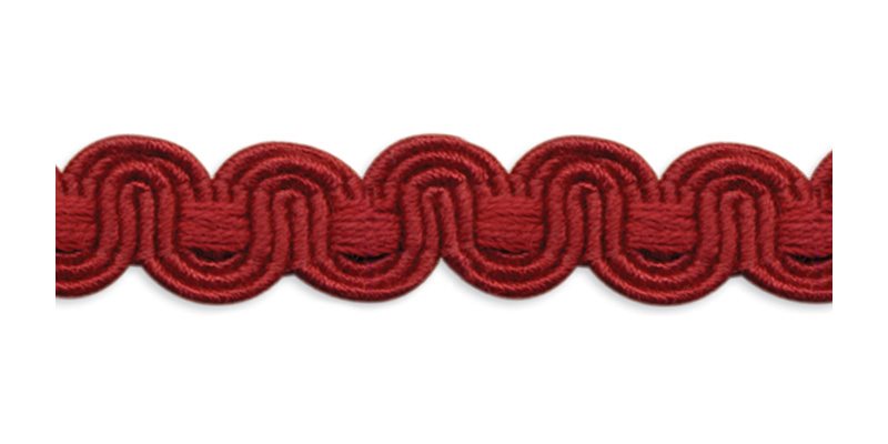 Troynorth Chiswick Scroll Gimp Braid, Burgundy