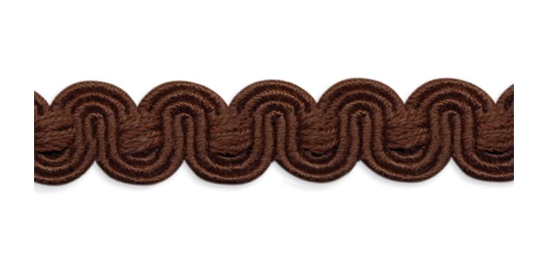 Troynorth Chiswick Scroll Gimp Braid, Dark Brown