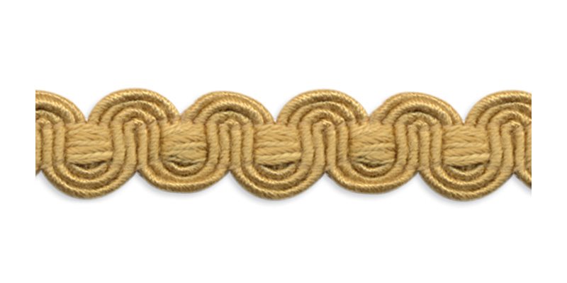 Troynorth Chiswick Scroll Gimp Braid, Dark Gold