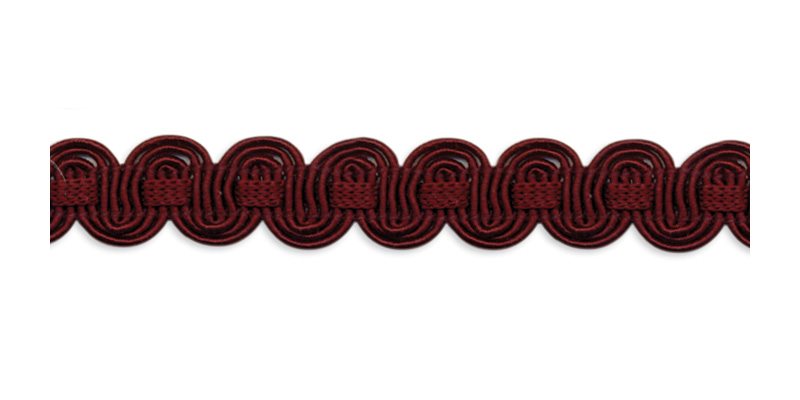 Troynorth Minsk Scroll Gimp Braid, Bordeaux