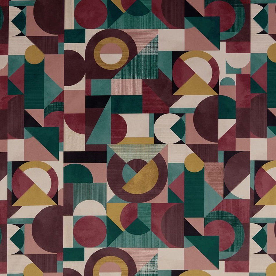 Iliv Geometrica Geometrica Bilberry Velvet Fabric