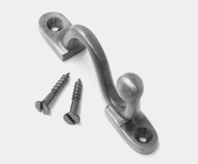 Renaissance Security Tieback Hook, Satin Chrome