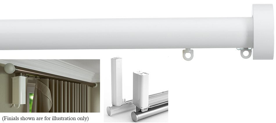 Silent Gliss 7650 Electric Metropole 50mm 5190 Motor Matt White Design Endcap