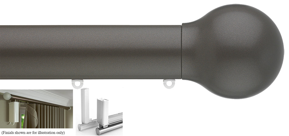 Silent Gliss 7650 Electric Metropole 50mm 5190 Motor Bronze Ball Finial