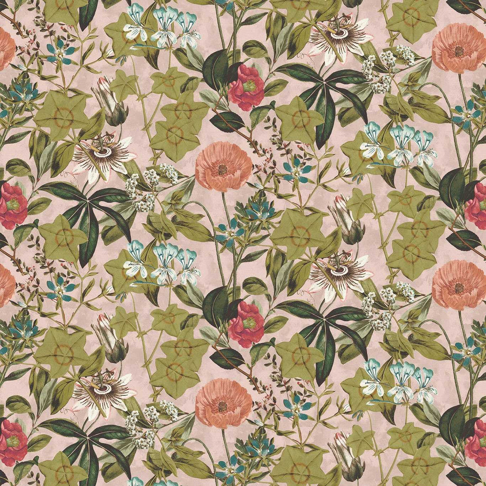 Clarke & Clarke Exotica 2 Passiflora Blush Fabric