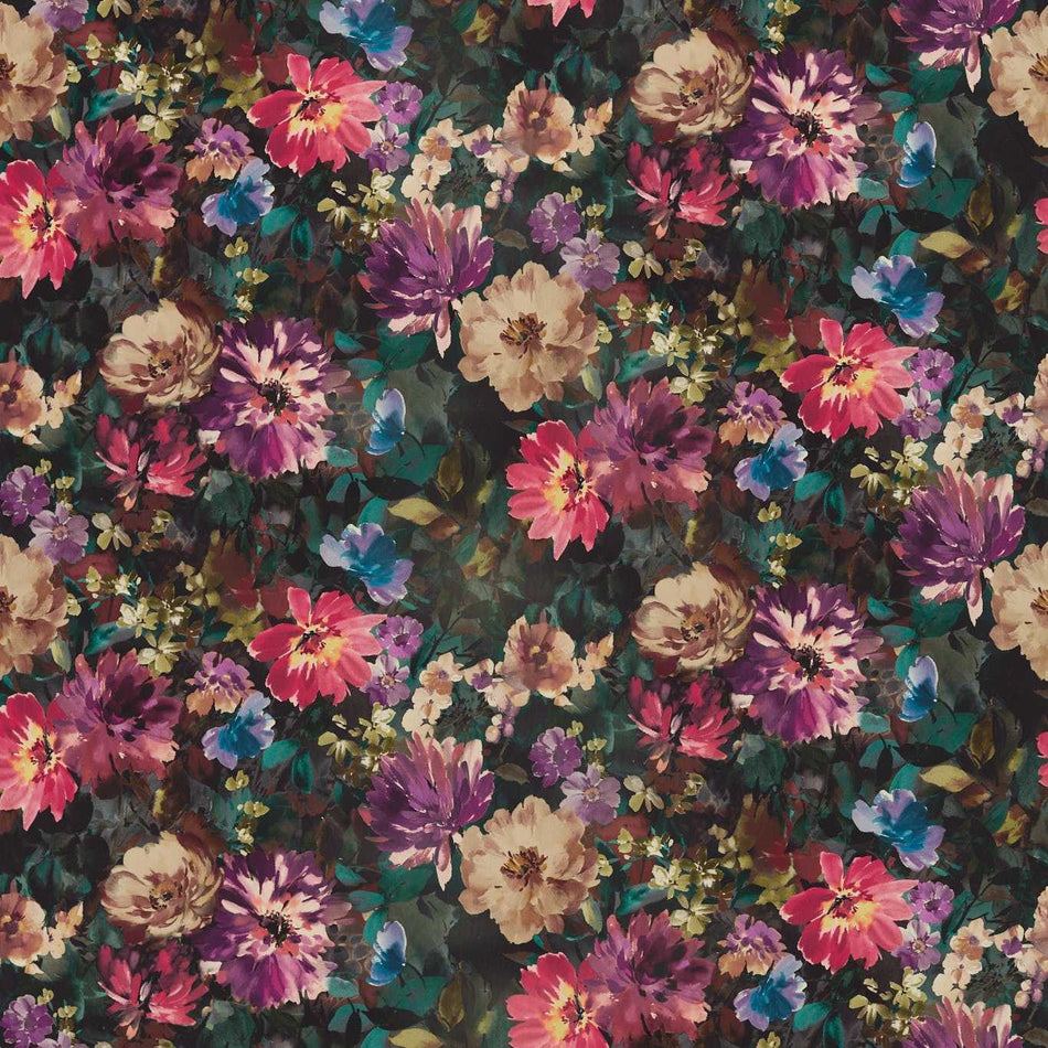 Clarke & Clarke Exotica 2 Tahiti Amethyst/Emerald Fabric