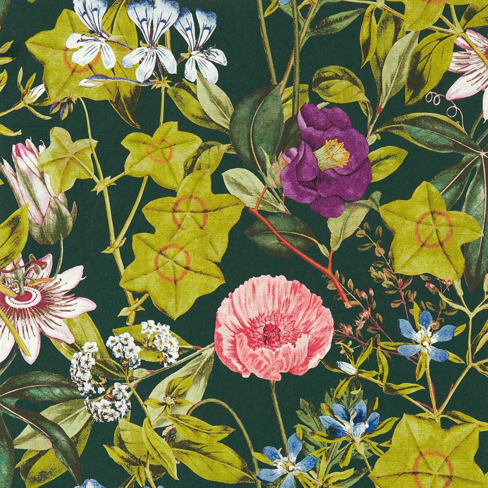 Clarke & Clarke Exotica 2 Passiflora Emerald Wallpaper