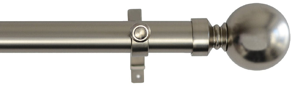 Laura Ashley 28mm Metal Eyelet Pole Matt Nickel Sphere