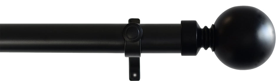 Laura Ashley 28mm Metal Eyelet Pole Black Sphere