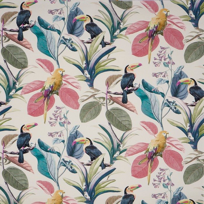 Prestigious Textiles Painted Canvas Parakeet Seashell Fabric