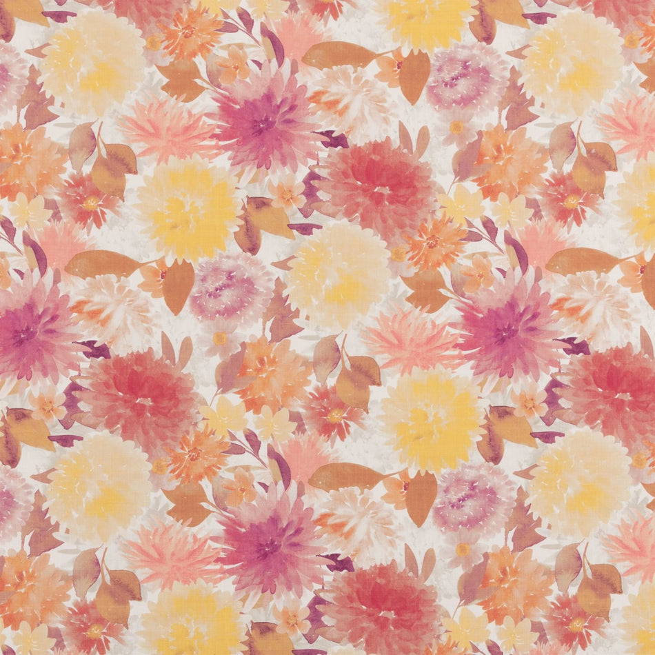 Beaumont Textiles Cottage Garden Dahlia Autumn Fabric