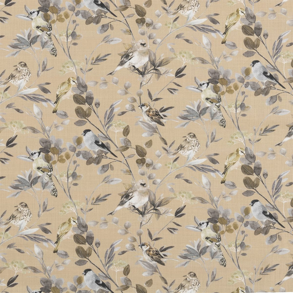 Beaumont Textiles Cottage Garden Songbirds Autumn Fabric