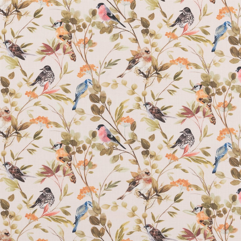 Beaumont Textiles Cottage Garden Songbirds Spring Fabric