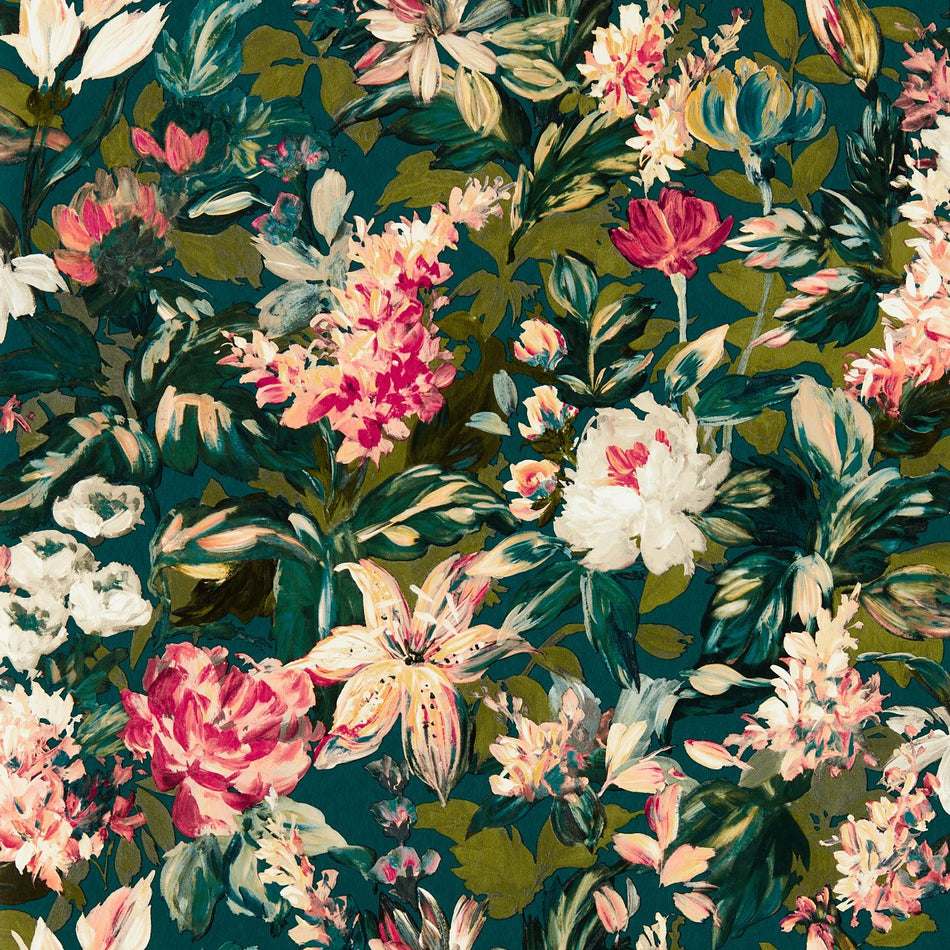 Clarke & Clarke Marianne Lilum Peacock Wallpaper
