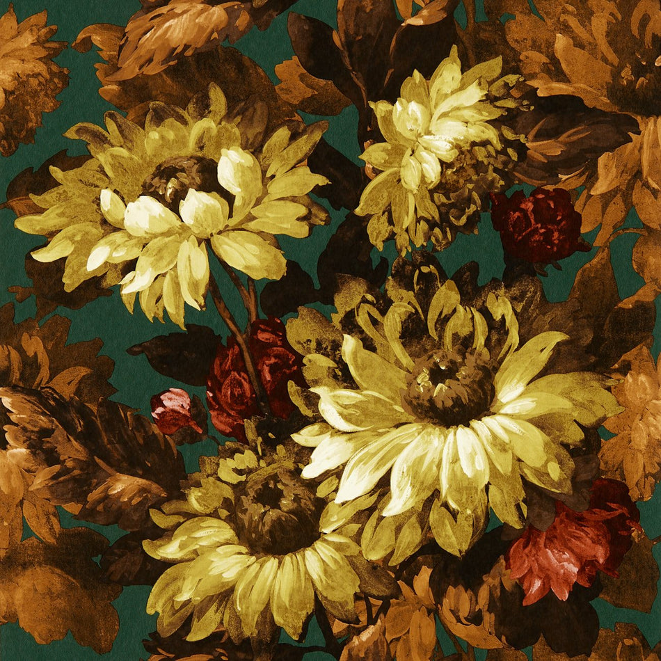 Clarke & Clarke Marianne Sunforest Sage/Russet Wallpaper