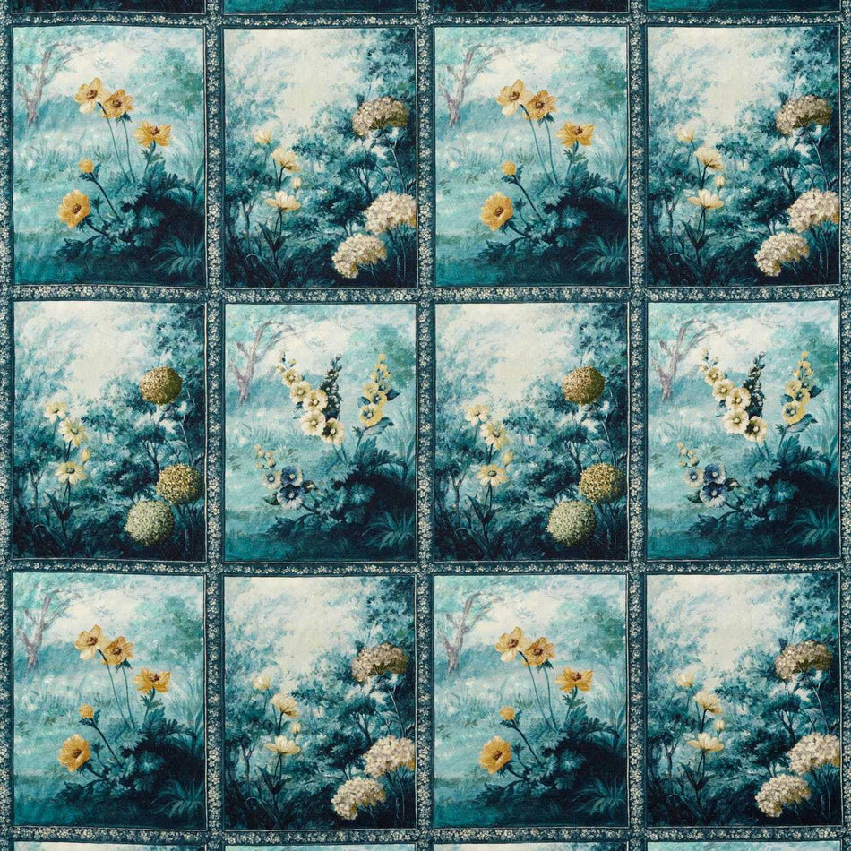 Clarke & Clarke Marianne Artus Denim/Ochre Fabric