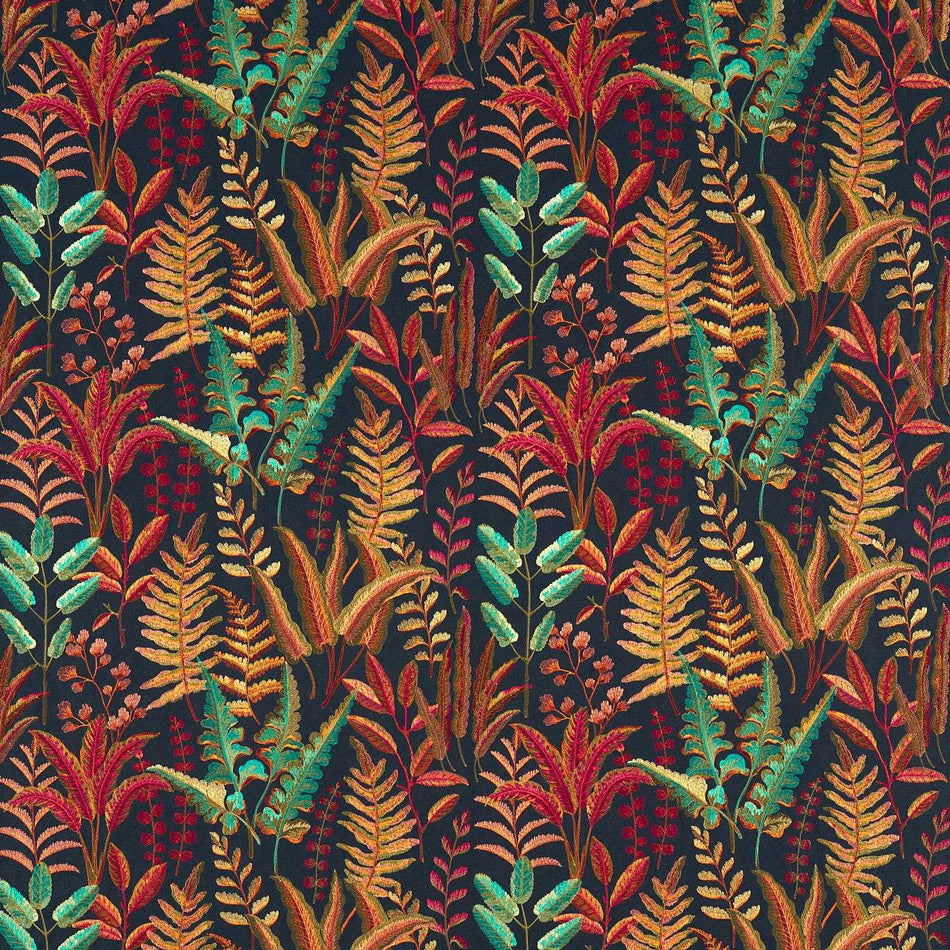 Clarke & Clarke Marianne Bracken Russet/Aqua Fabric