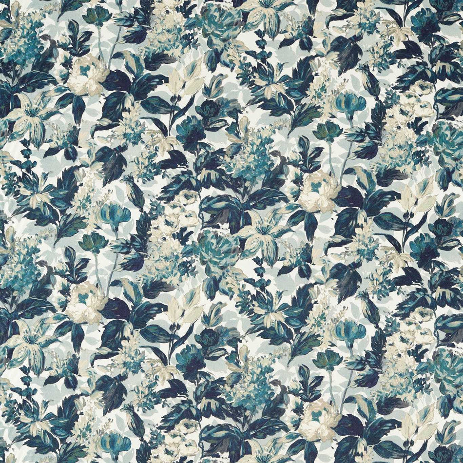 Clarke & Clarke Marianne Lilum Denim/Ivory Fabric