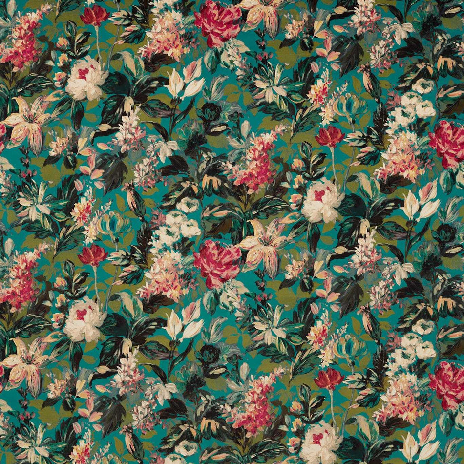 Clarke & Clarke Marianne Lilum Peacock Fabric