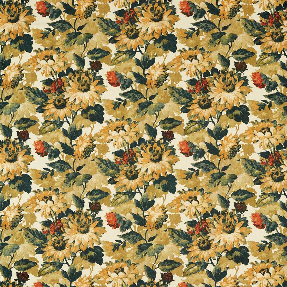 Clarke & Clarke Marianne Sunforest Olive/Russet Fabric