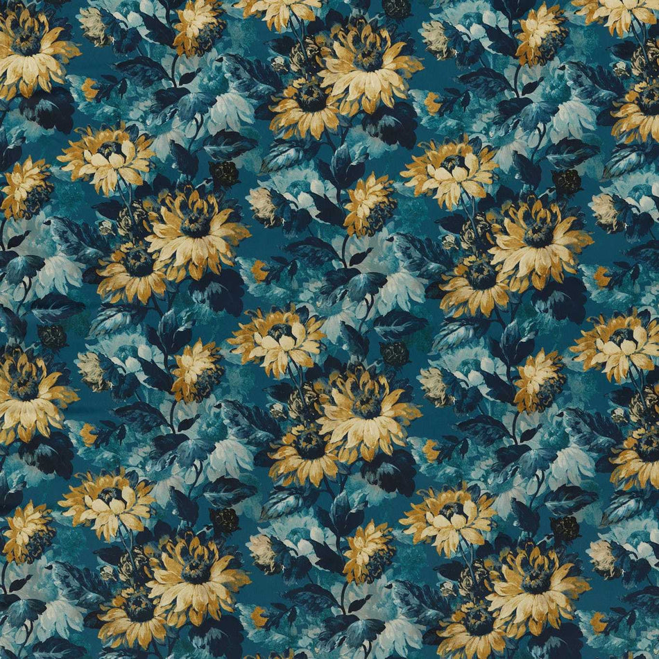 Clarke & Clarke Marianne Sunforest Denim/Ochre Fabric