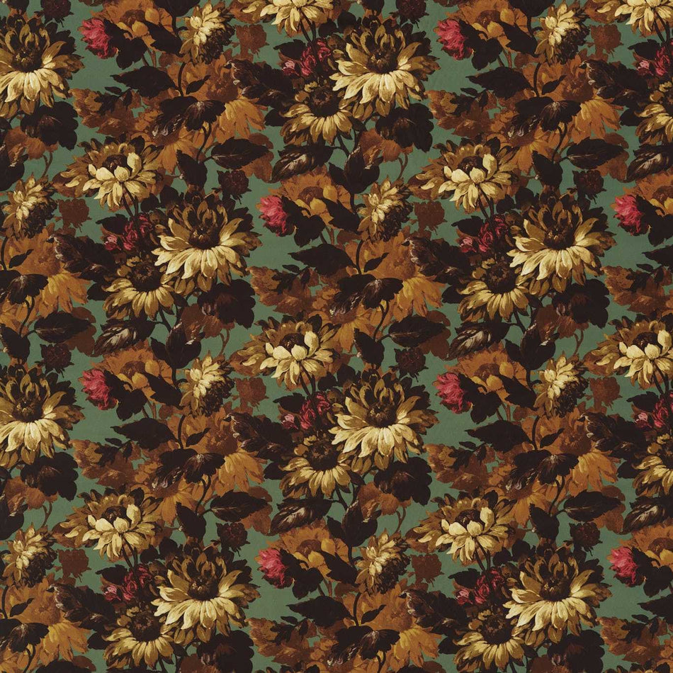 Clarke & Clarke Marianne Sunforest Sage/Russet Fabric