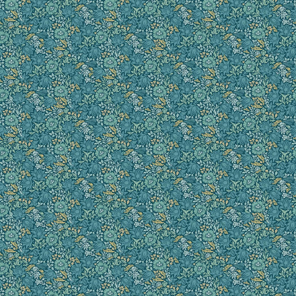 Clarke & Clarke William Morris Mallow Teal Fabric