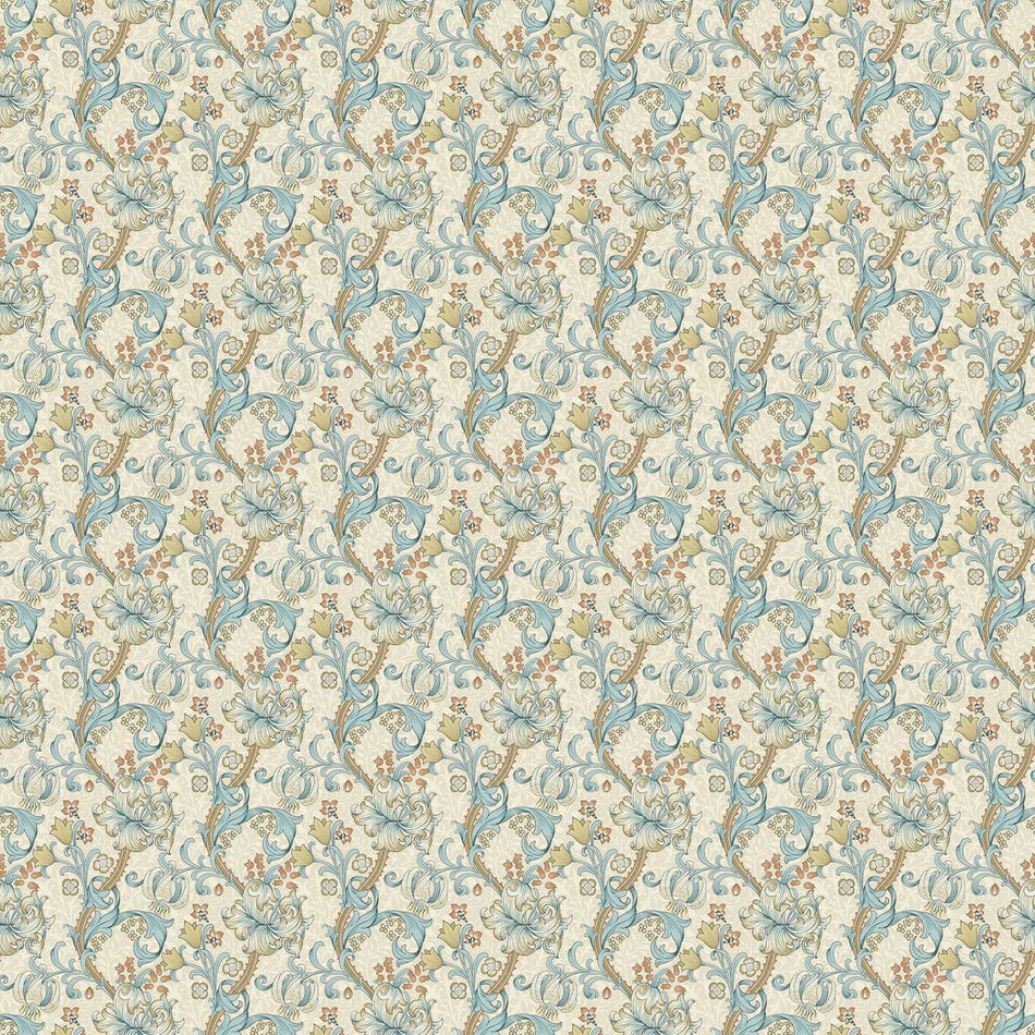 Clarke & Clarke William Morris Golden Lily Linen/Teal Fabric