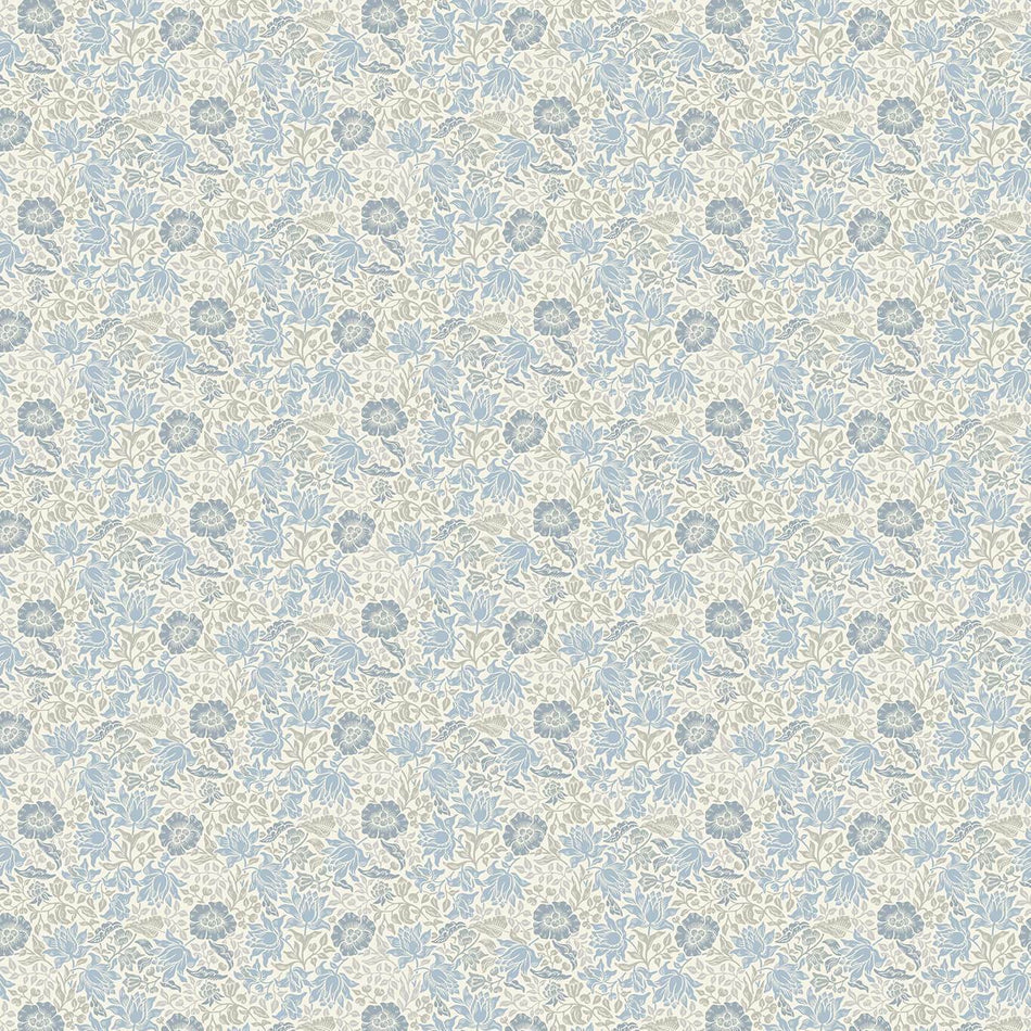 Clarke & Clarke William Morris Mallow Denim/Ivory Fabric