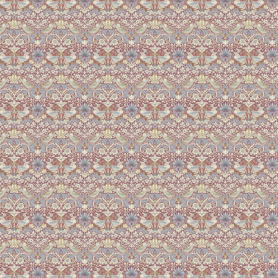 Clarke & Clarke William Morris Strawberry Thief Plum Fabric