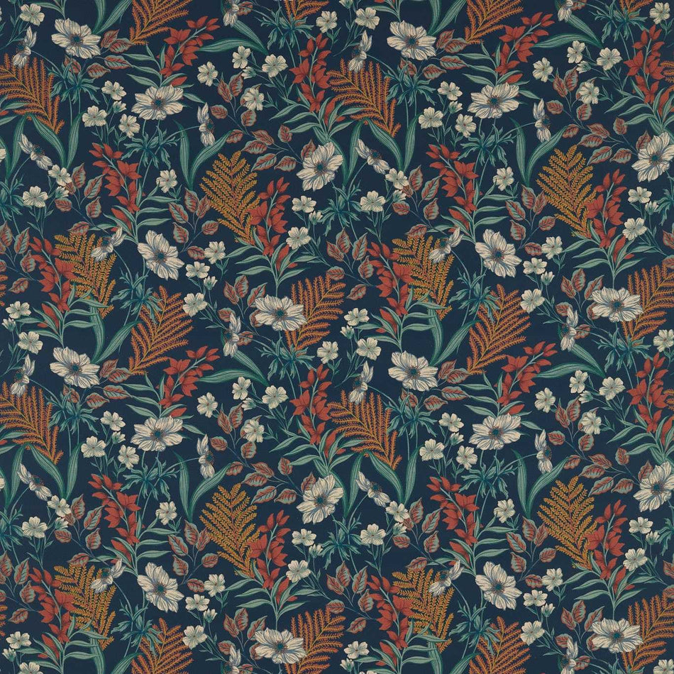Studio G Ferndene Hazelbury Midnight/Spice Linen Fabric
