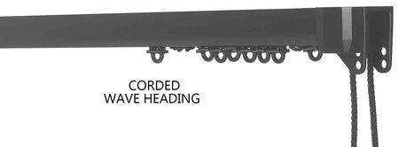 Silent Gliss 3840 Corded Curtain Track 80mm Wave Black