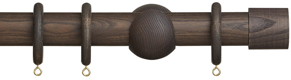 Hallis Eden 35mm Wood Pole Umber End Cap