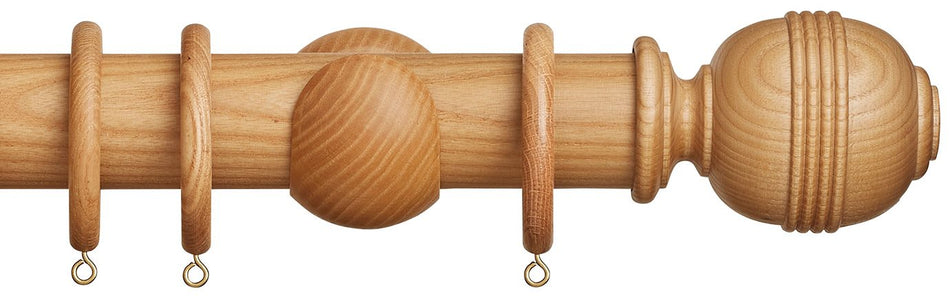 Hallis Eden 45mm Wood Pole Natural Ridged Ball